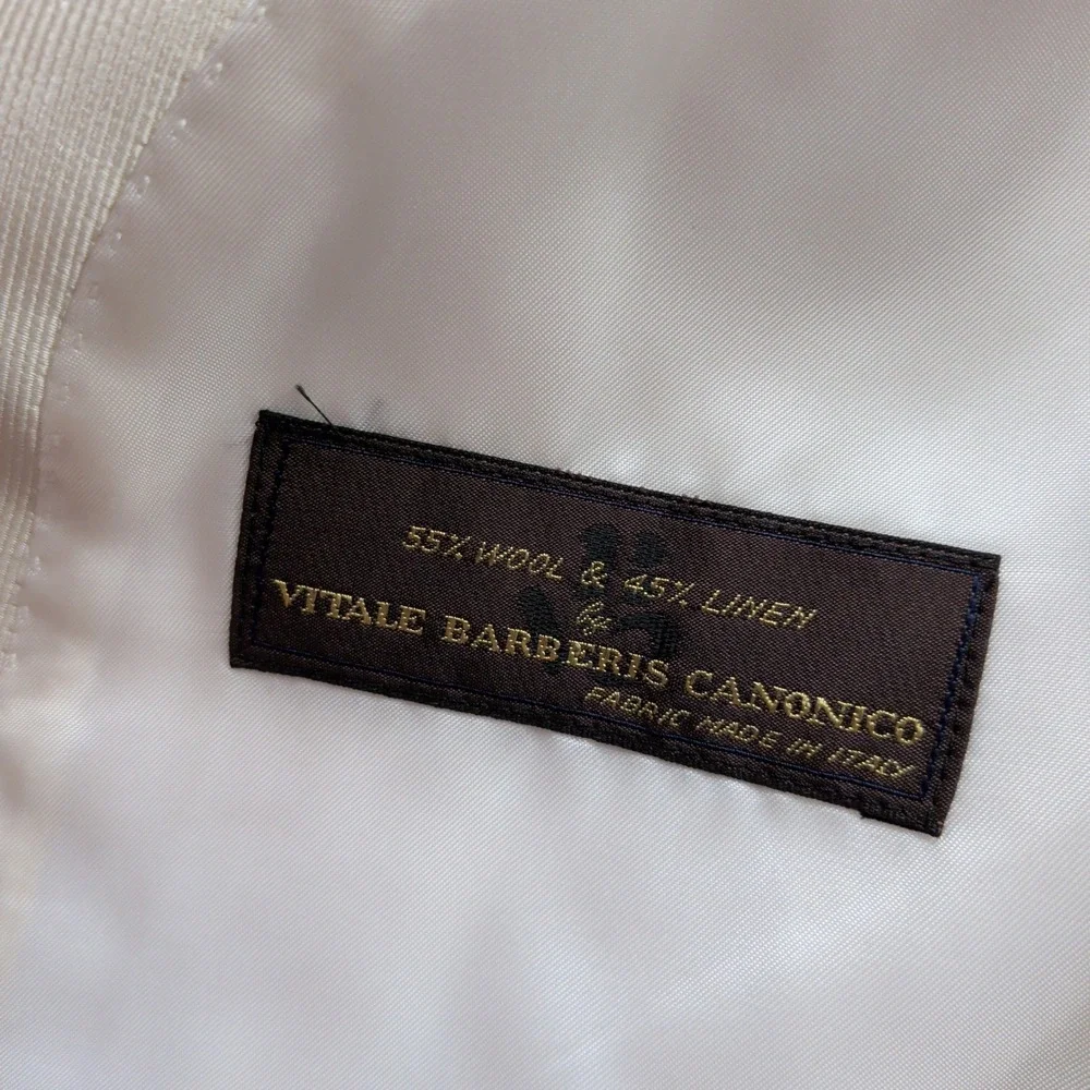 Suitsupply Verona Tuxedo Dinner Jacket Mens 36R Slim Off White Wool Linen VBC